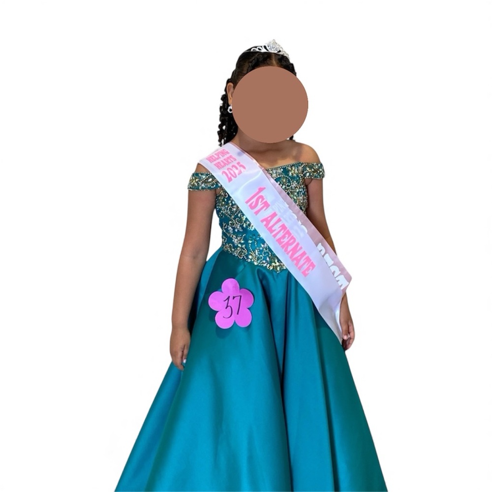 Elegant Teal Princess Dress for Kids